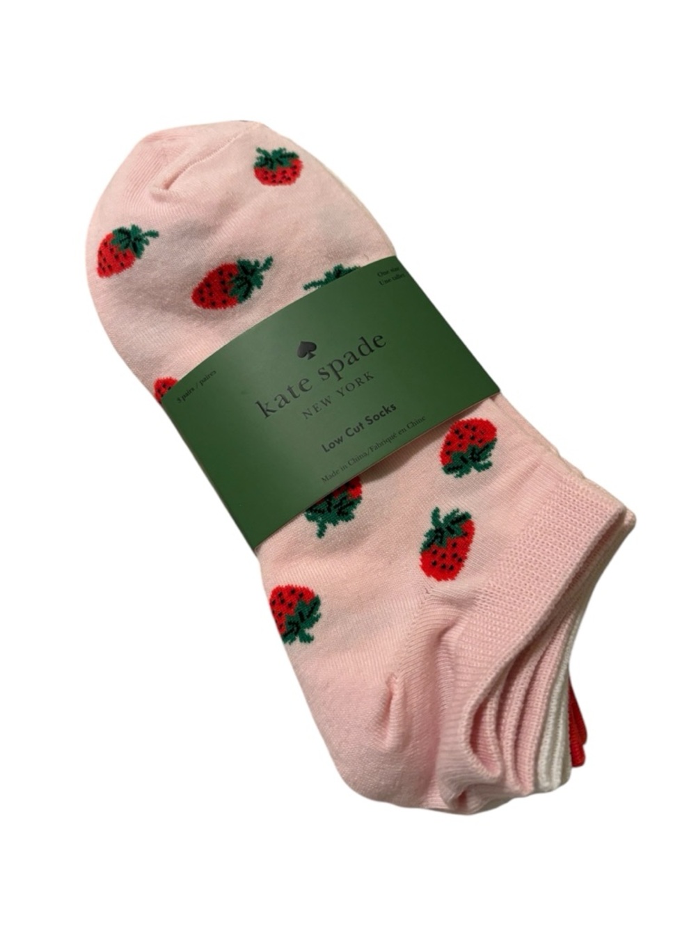 Kate spade low cut strawberry socks 3 pack NWT